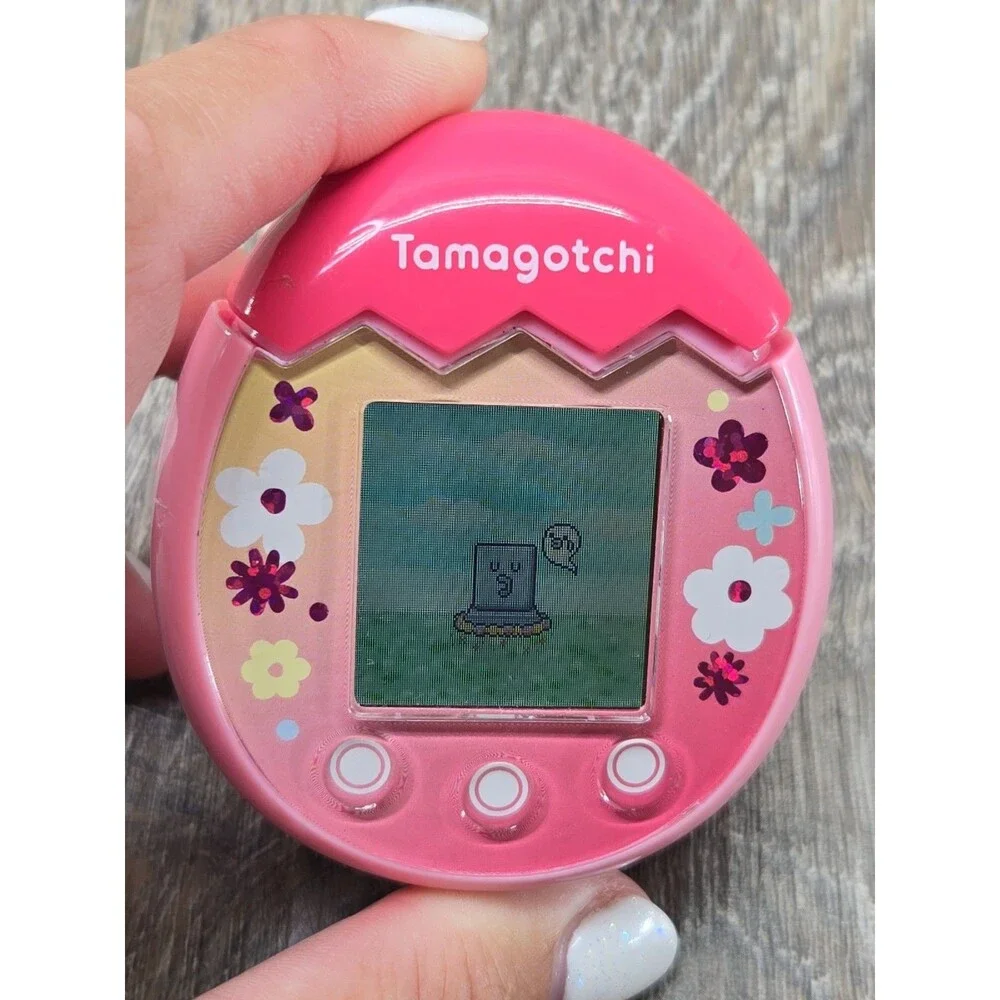 Tamagotchi Pix Floral Pink 2020 Bandai Handheld Virtual Pet 42900 TESTED & WORKS